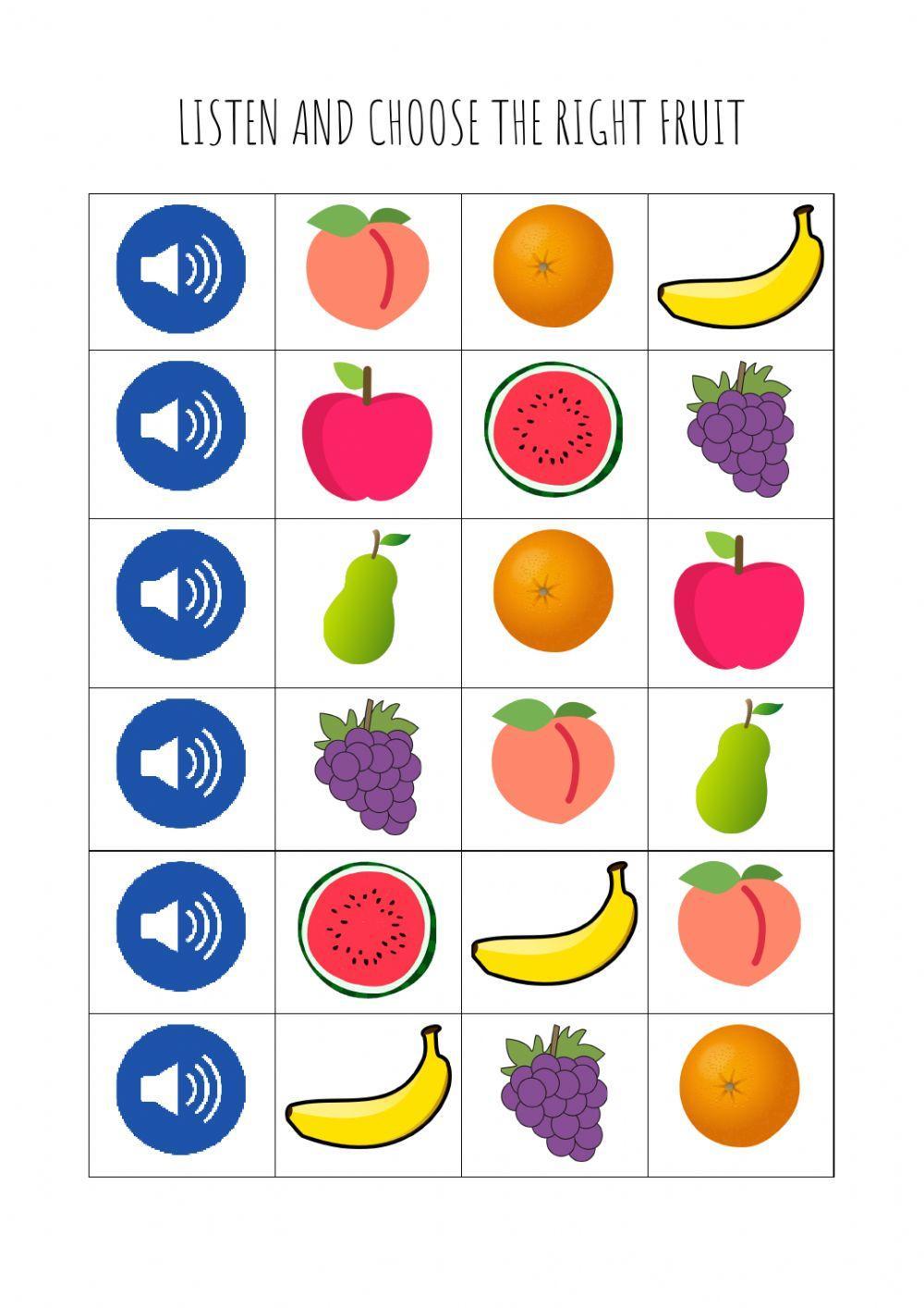Fruits - listen Fruits - listen