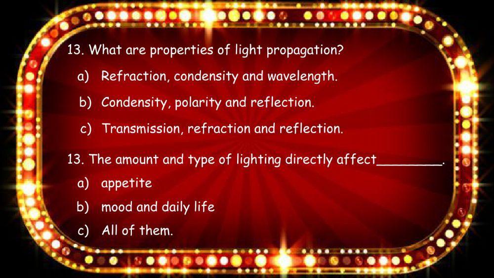 Light and Energy Sources