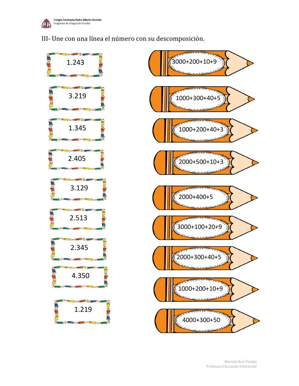 Numeros miles | Free Interactive Worksheets | 294476, image size:1000x1291