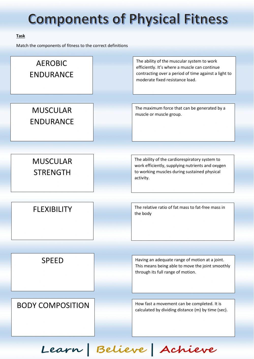 Components of physical fitness