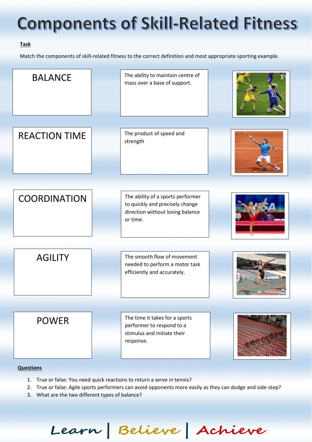 Components of skill-related fitness