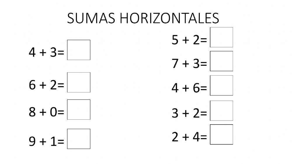 Sumas horizontales