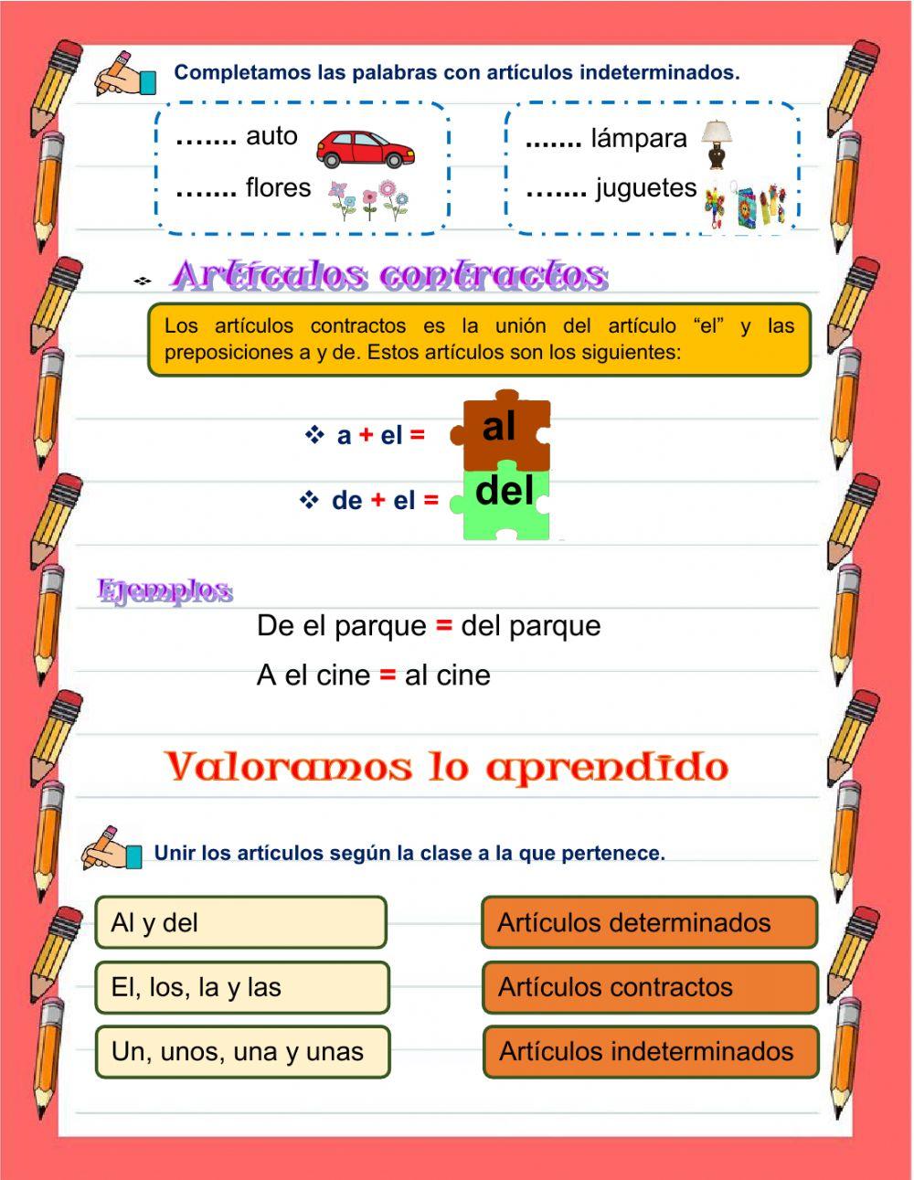 Los artículos Lenguaje y Comunicación worksheet Live Worksheets