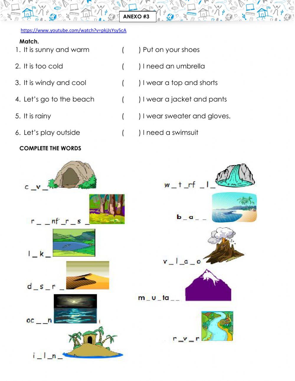 Clothing, weather and places