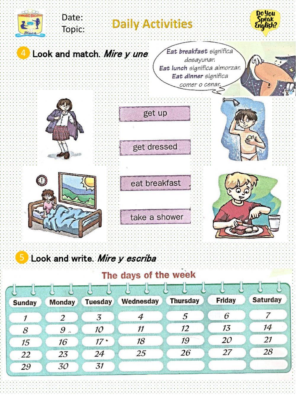 Daily activities (semana 1 ejercicio)