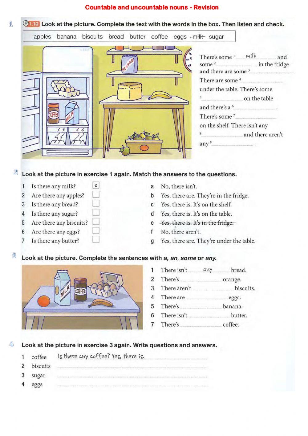 Countable and uncountable nouns