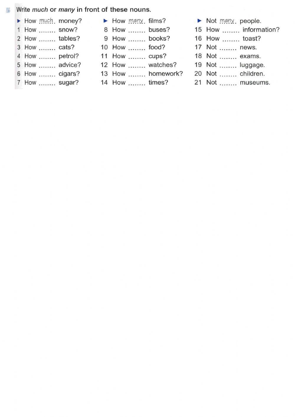 Countable and uncountable nouns