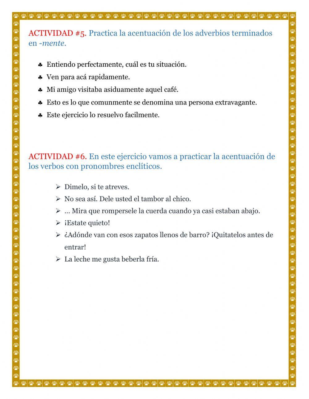 Teoría y práctica 1 de la acentuación