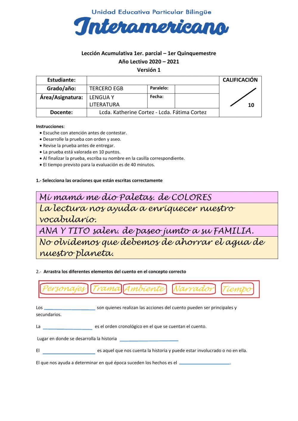 SUMATIVA  VERSION 1 TERCERO A