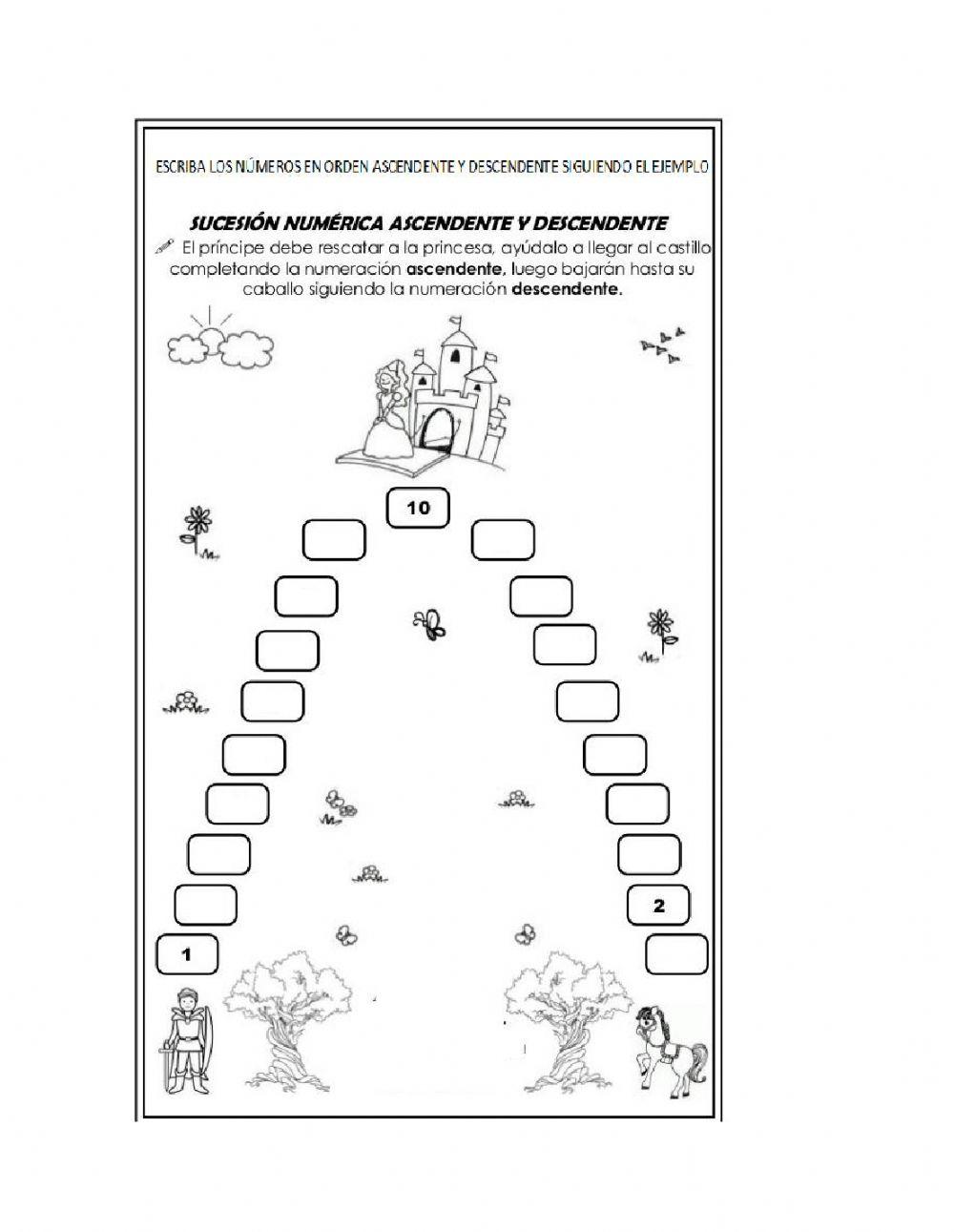 NÚMEROS ASCENDENTE Y DESCENDENTE