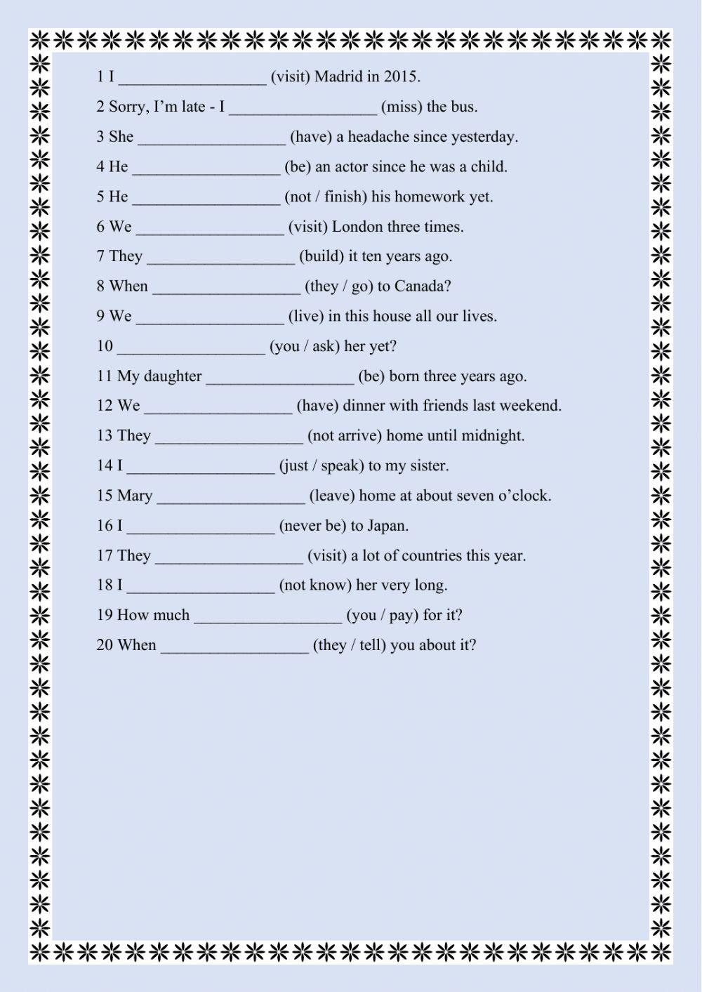 Present Perfect or Past Simple