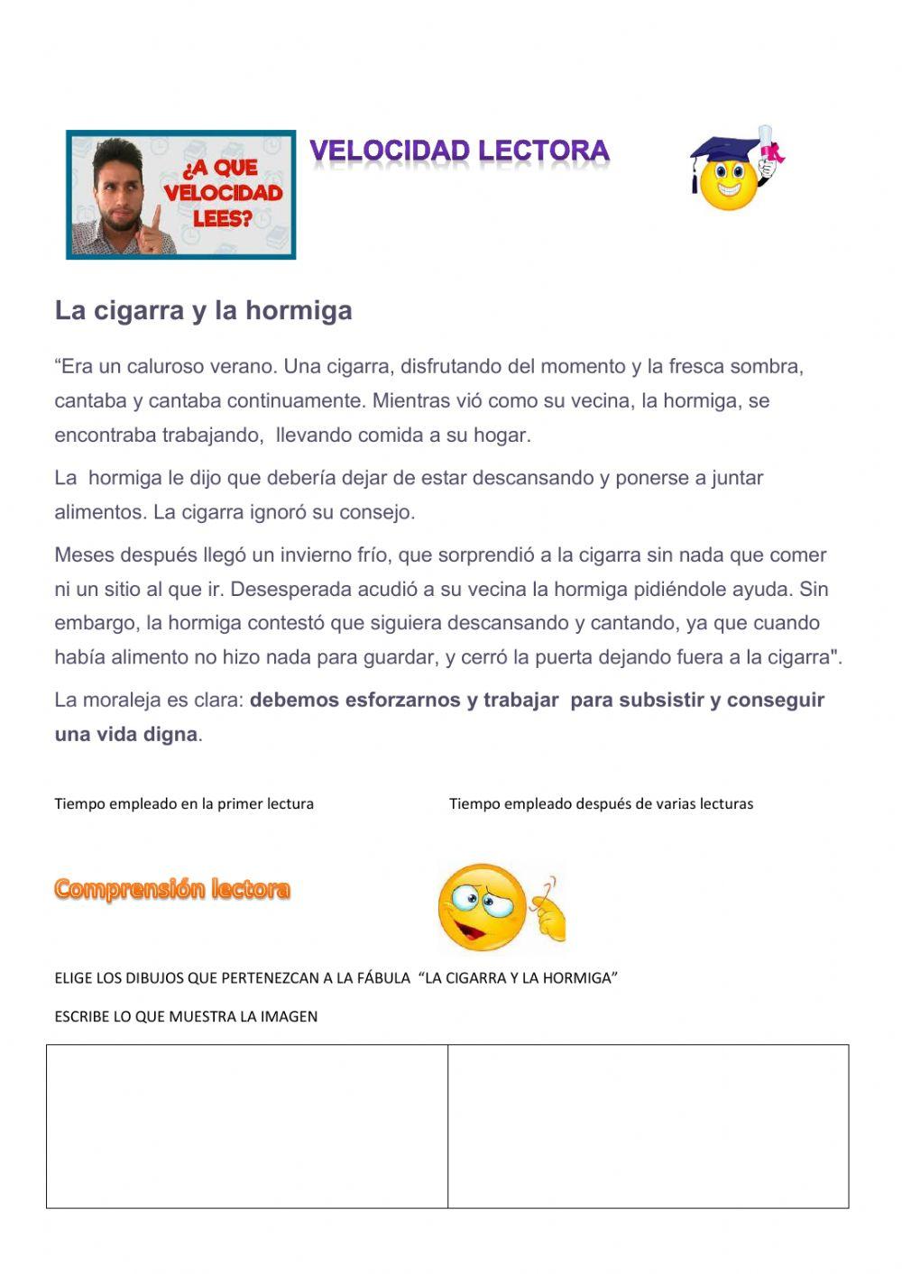 Comprensión lectora ficha 19.3