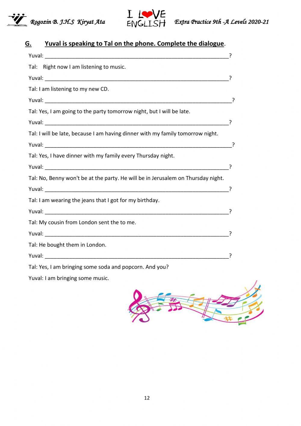 9 -A Review of basic tenses booklet p. 9- 12