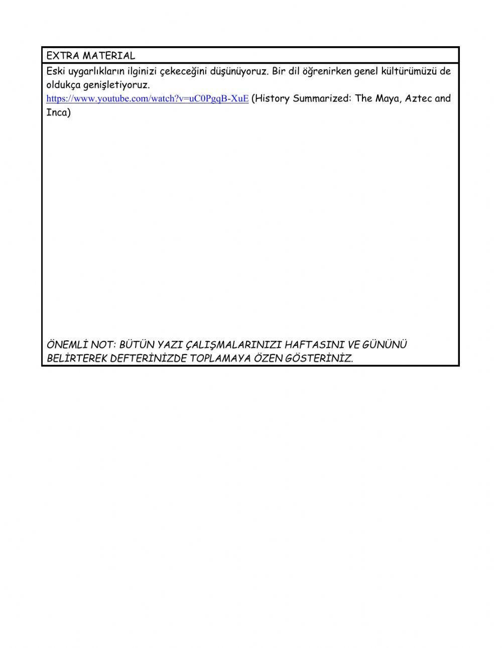 Level 5 weekly plan 8