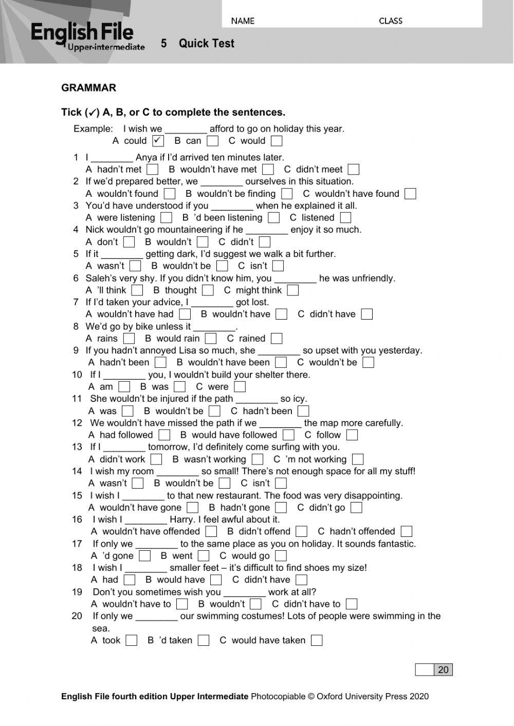 6036921 | Eng File Upper Inter Quick Test 5 | Micam4