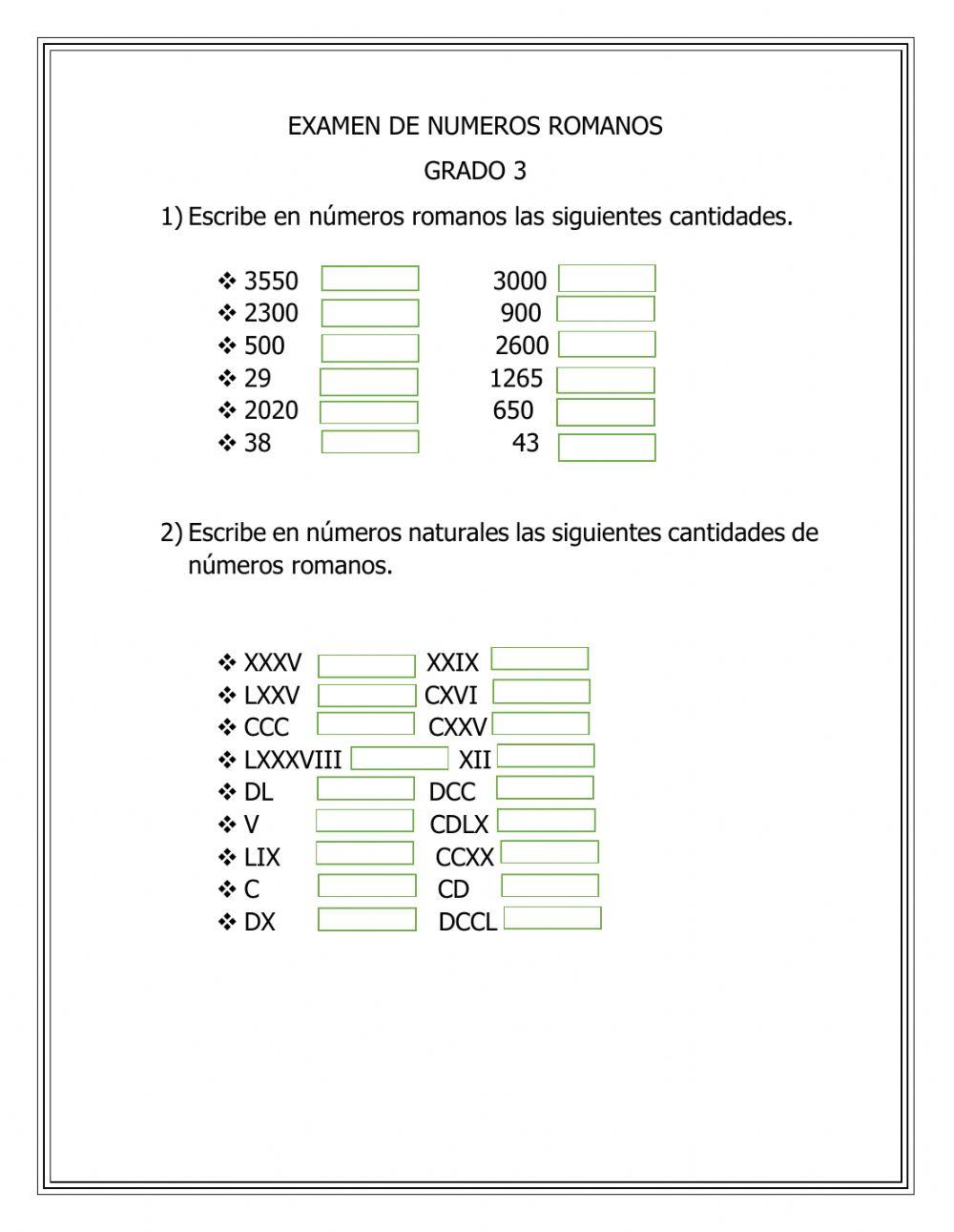 Números romanos Números romanos