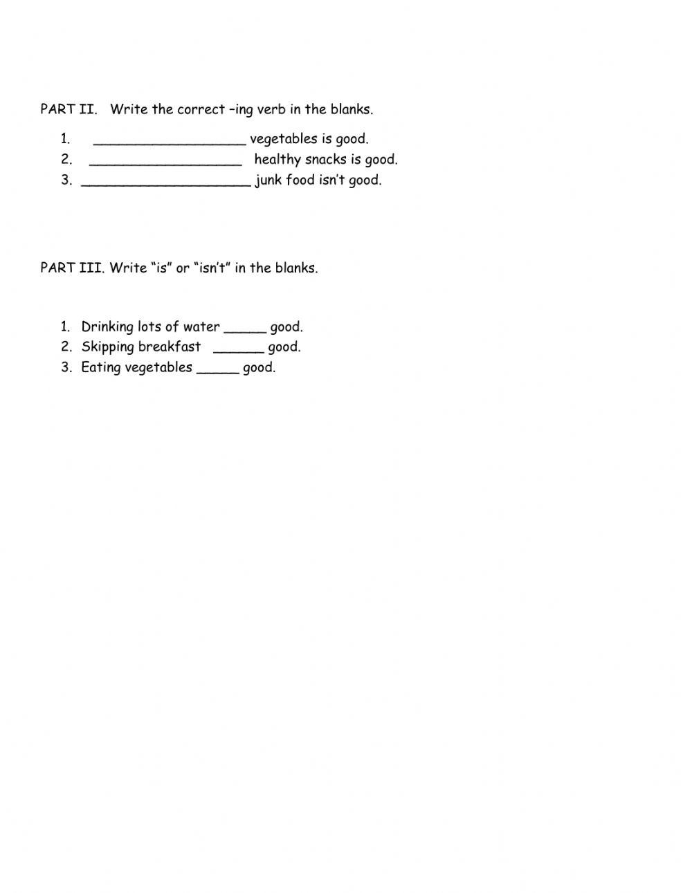 healthy habits practice