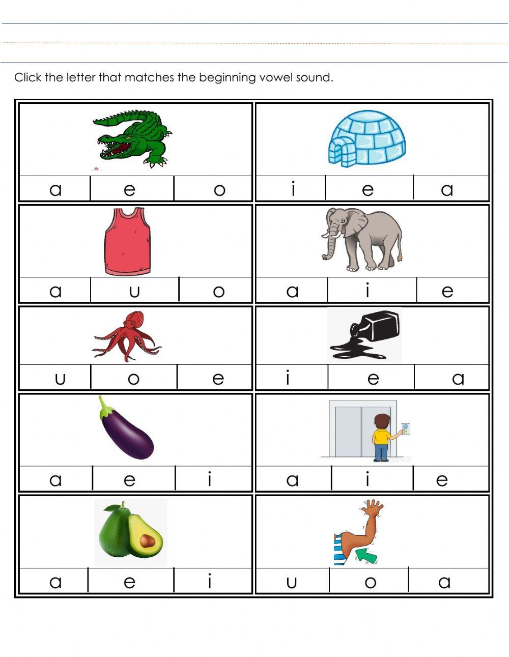 Initial vowel sound