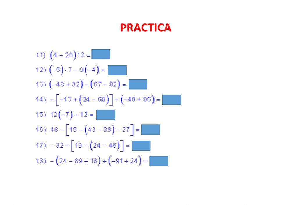 Practica ejercicios combinados