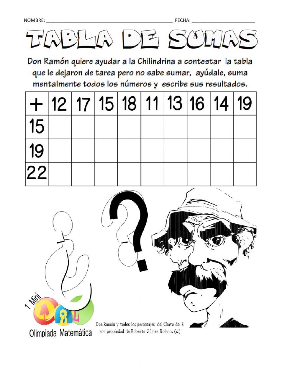 Sumas de dos digitos