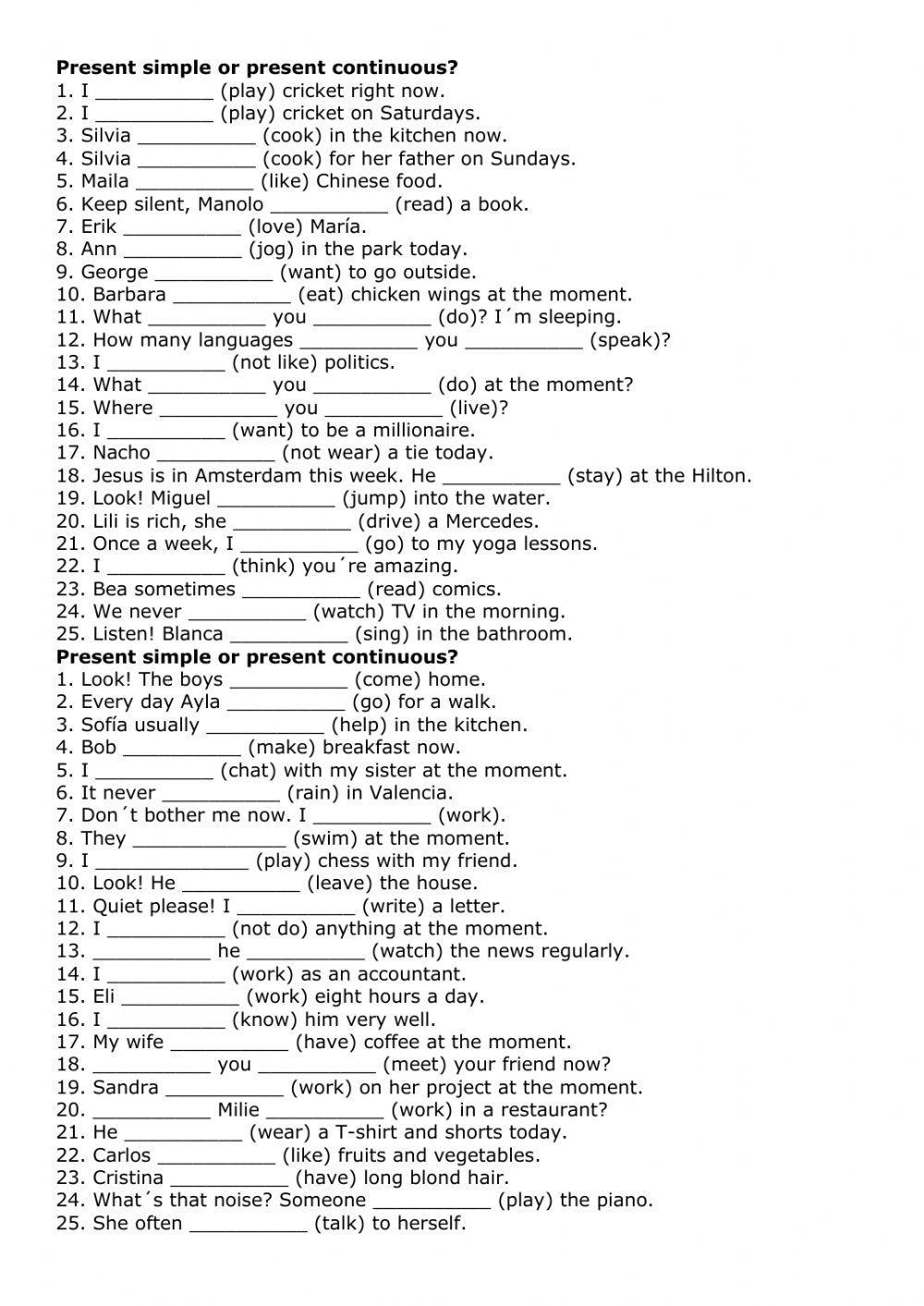 Present simple or present continuous