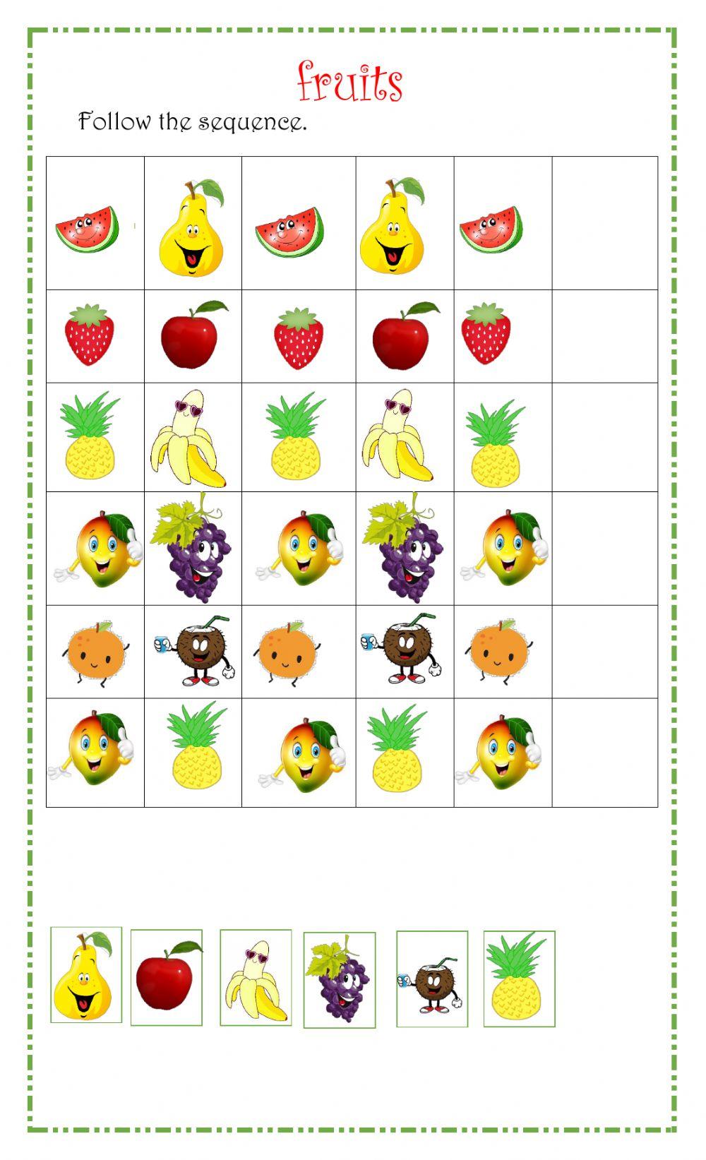 Fruits 2 exercise live worksheets