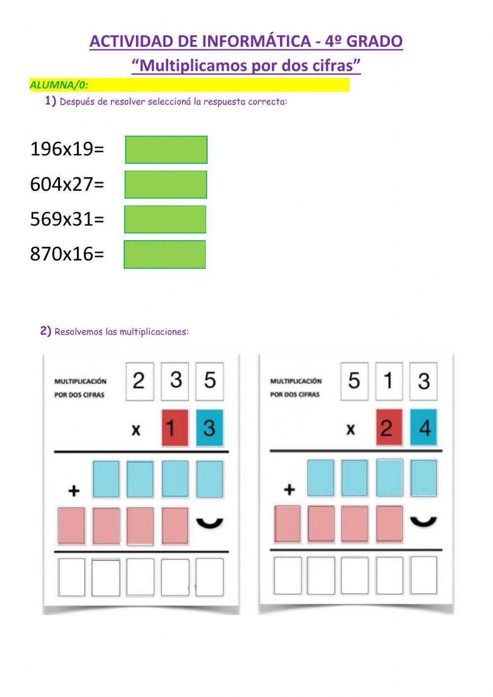 Multiplicación por dos cifras