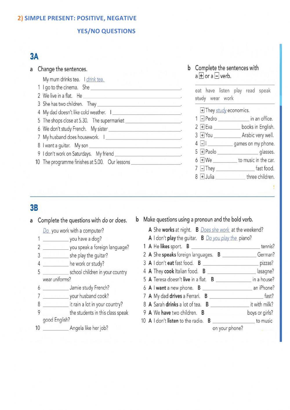 GRAMMAR REVISION UNITS 1 TO 3