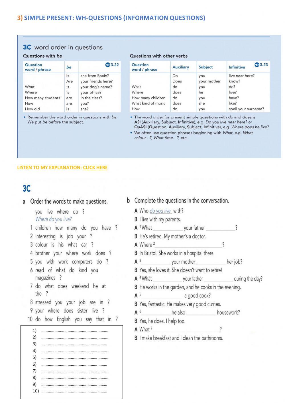 GRAMMAR REVISION UNITS 1 TO 3