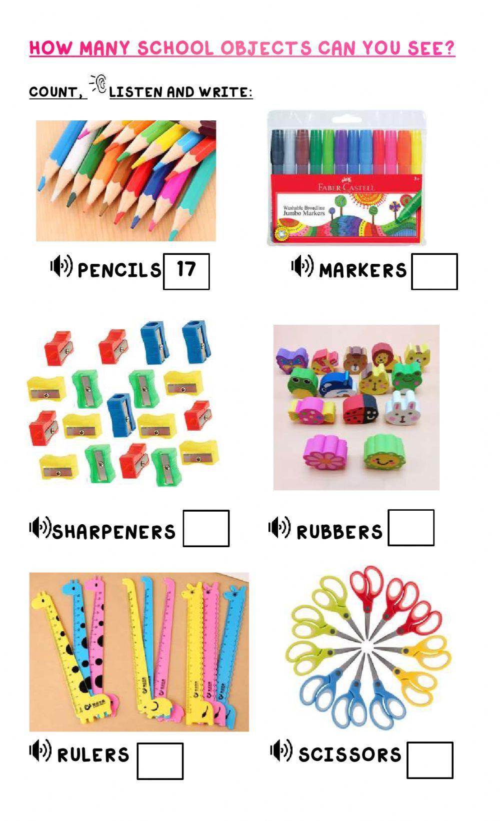 School objects - Count