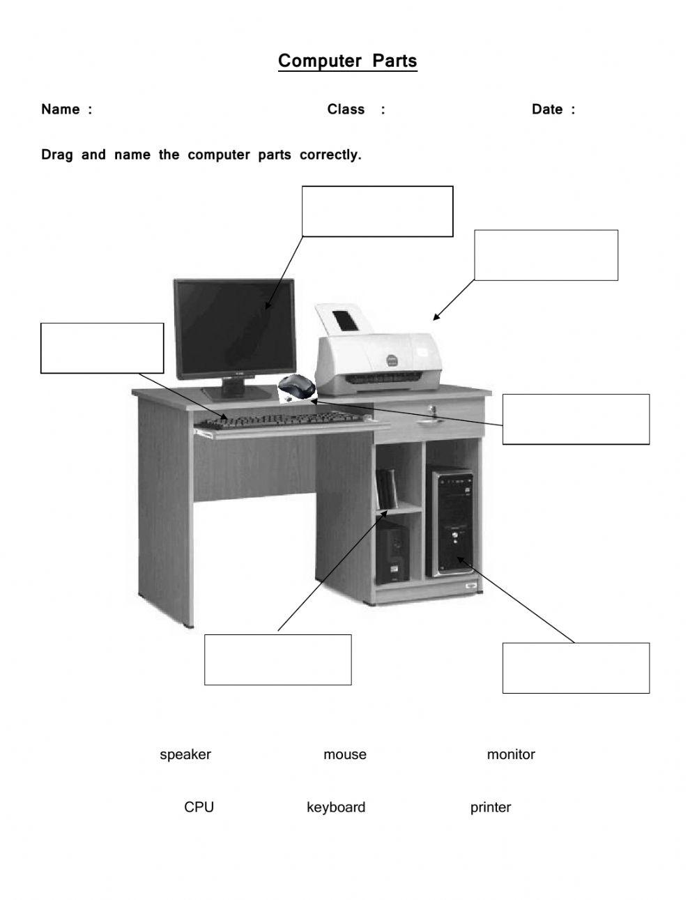 Computer Parts interactive exercise | Live Worksheets