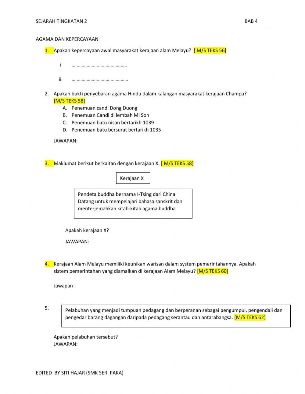Bab 4: sejarah tingkatan 2