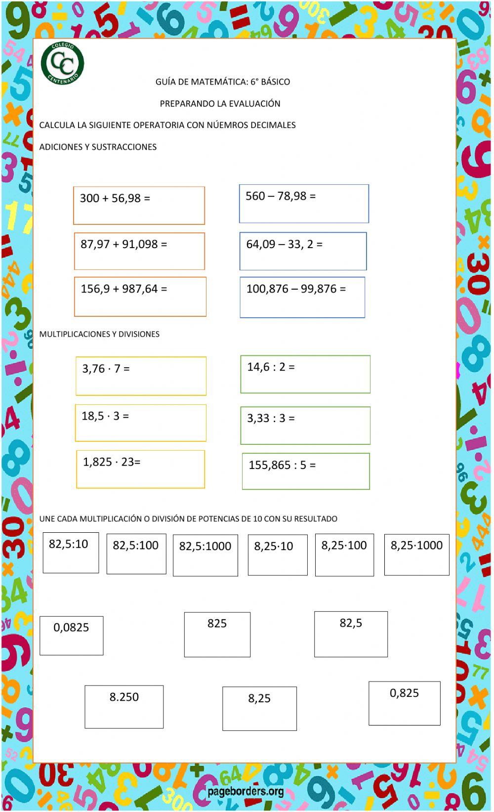 Operatoria con decimales