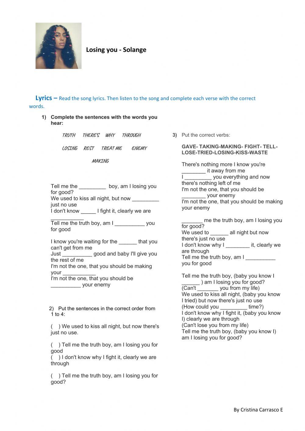 Song Activity- Losing You