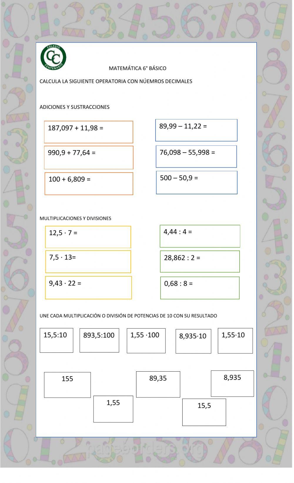 Operatoria con decimales 2