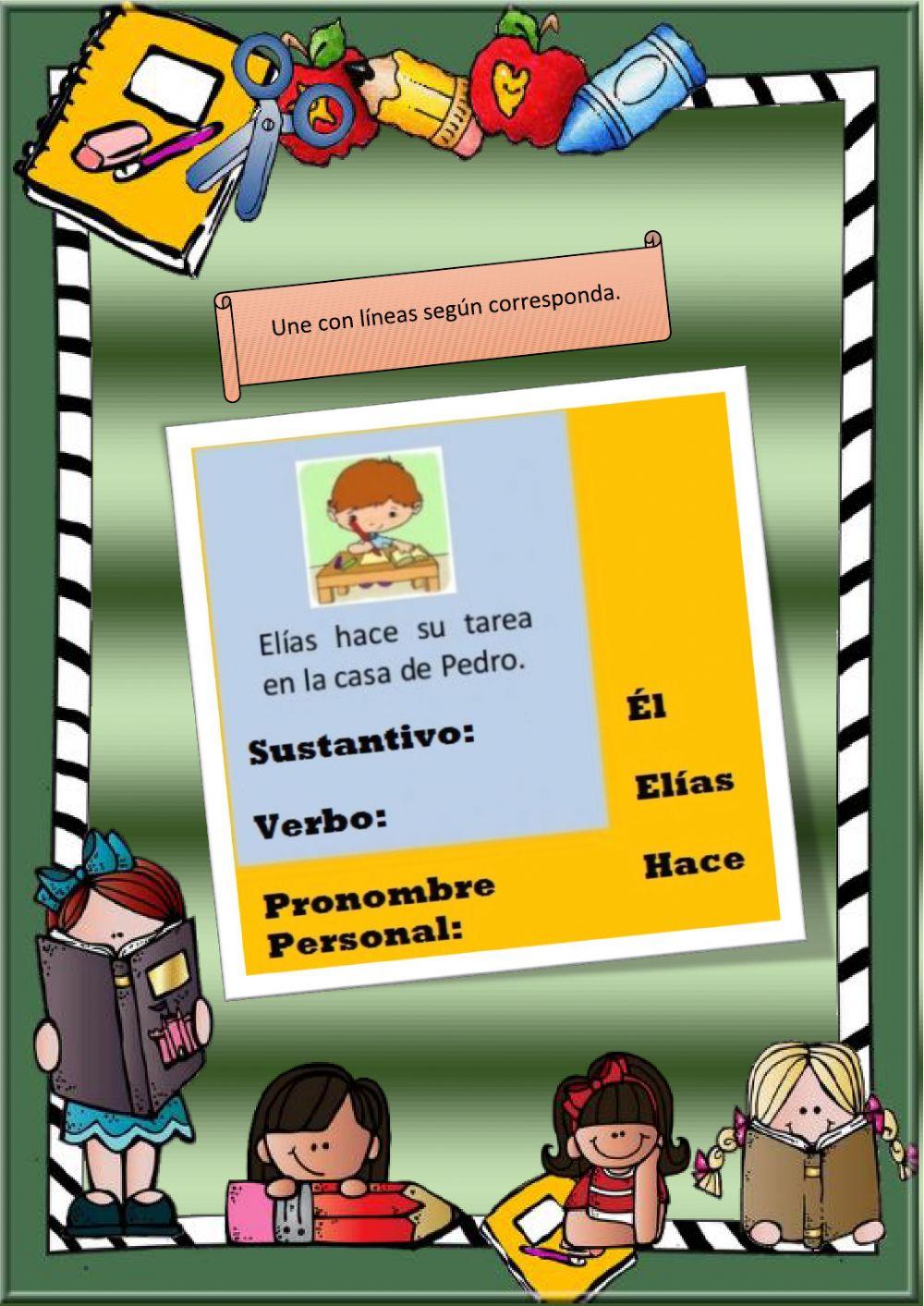 Sustantivos, verbos y pronombres personales