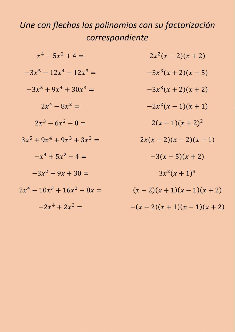 Factorización de Polinomios