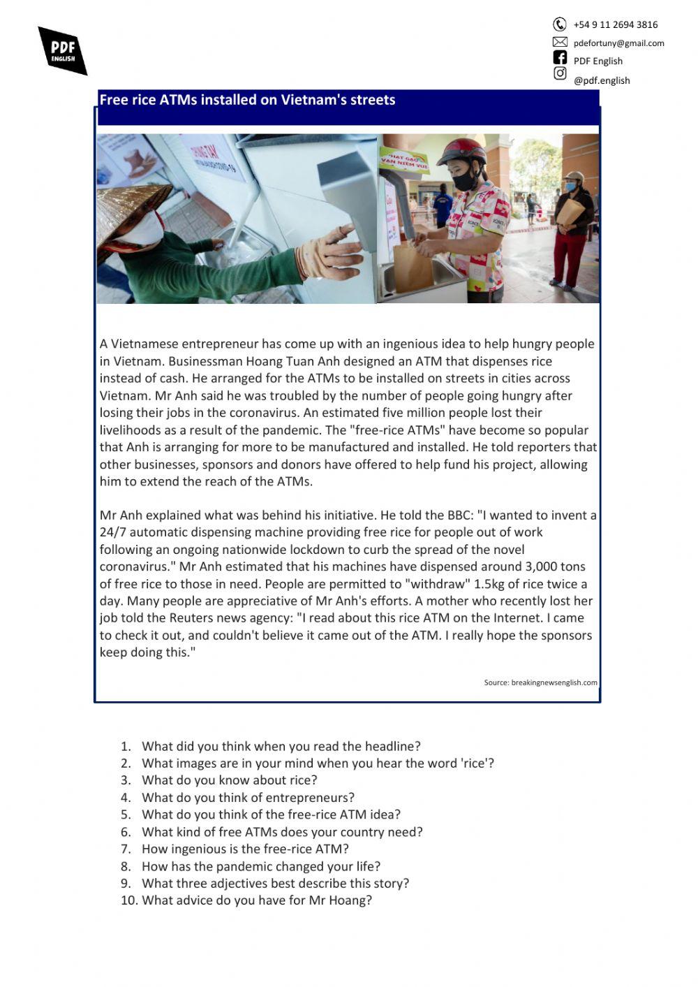 RICE ATMs IN VIETNAM