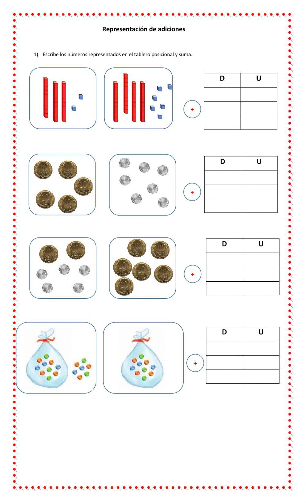 Representación de adiciones