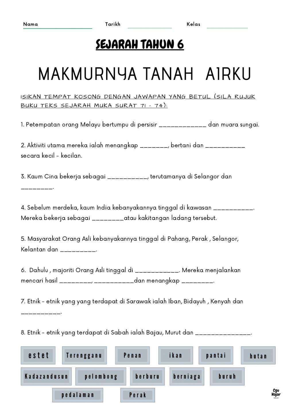Sejarah tahun 6