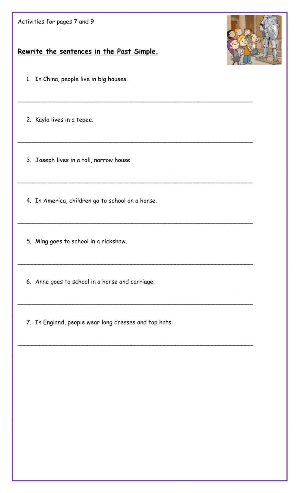 Activities for pages 7 and 9