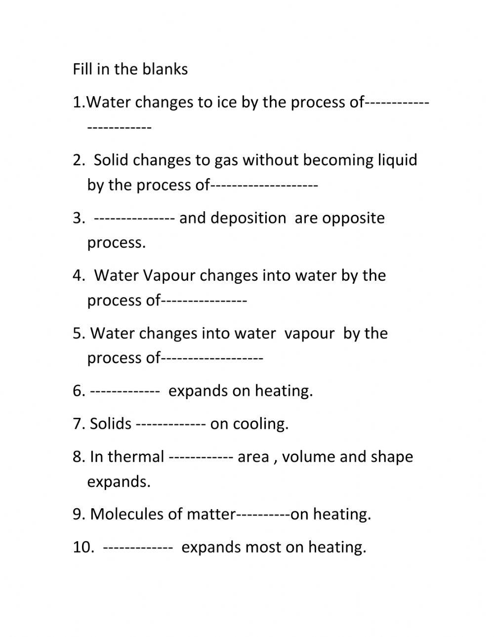 States of matter and environment sanitation