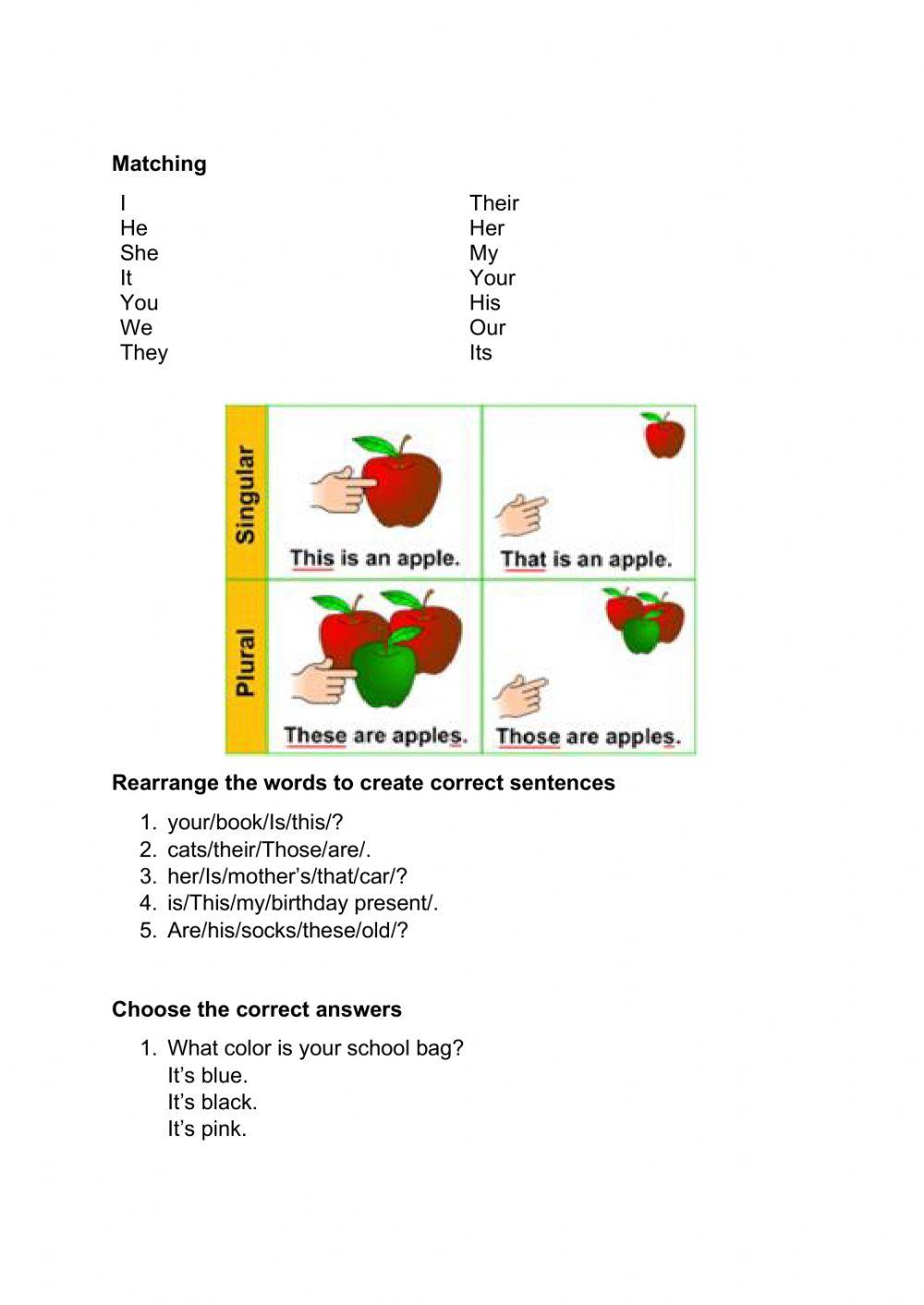 This that these those