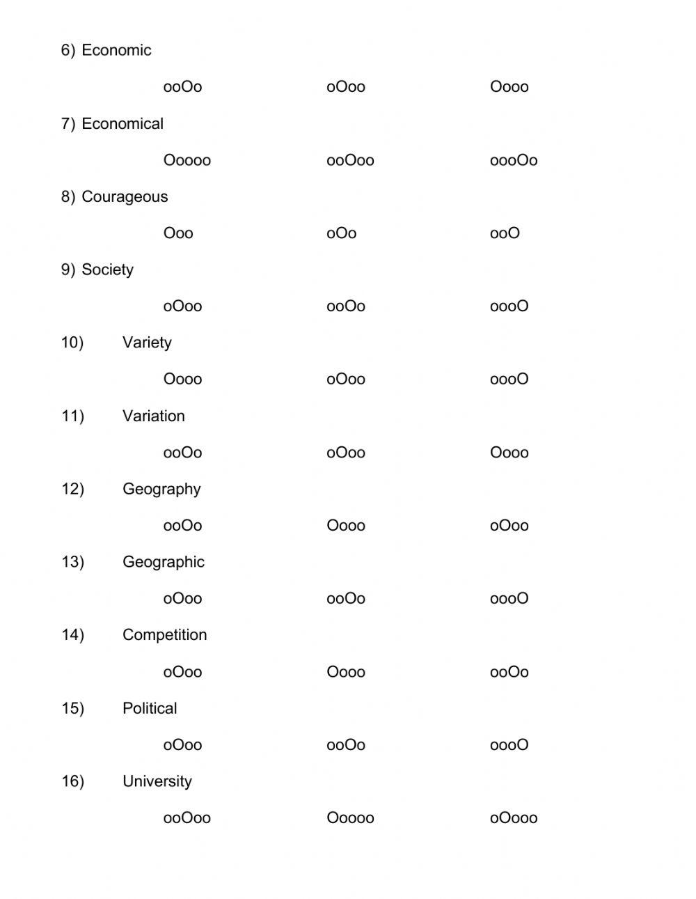 Syllable Stress - the rule of -ion