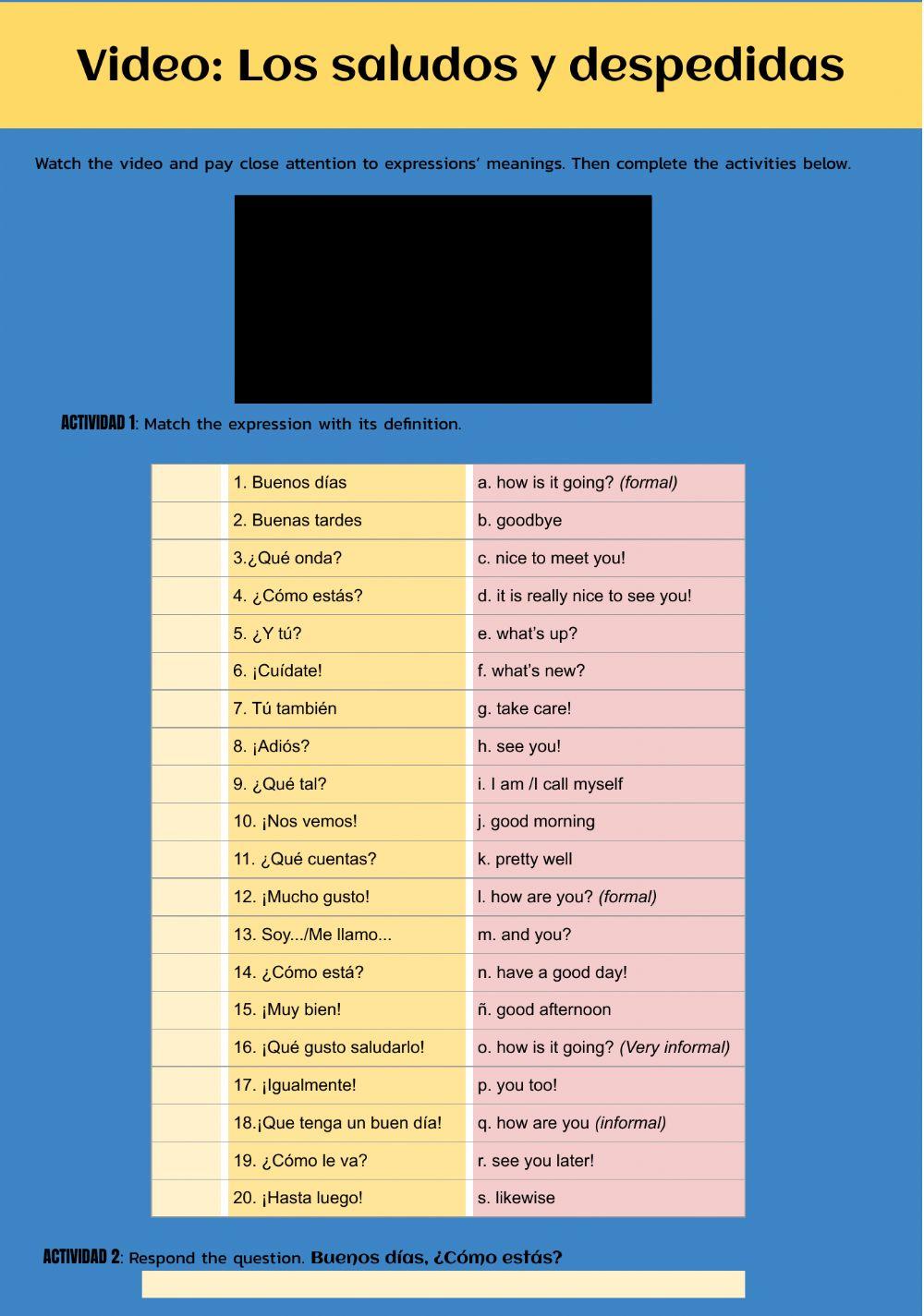 saludos-y-despedidas-online-exercise-live-worksheets