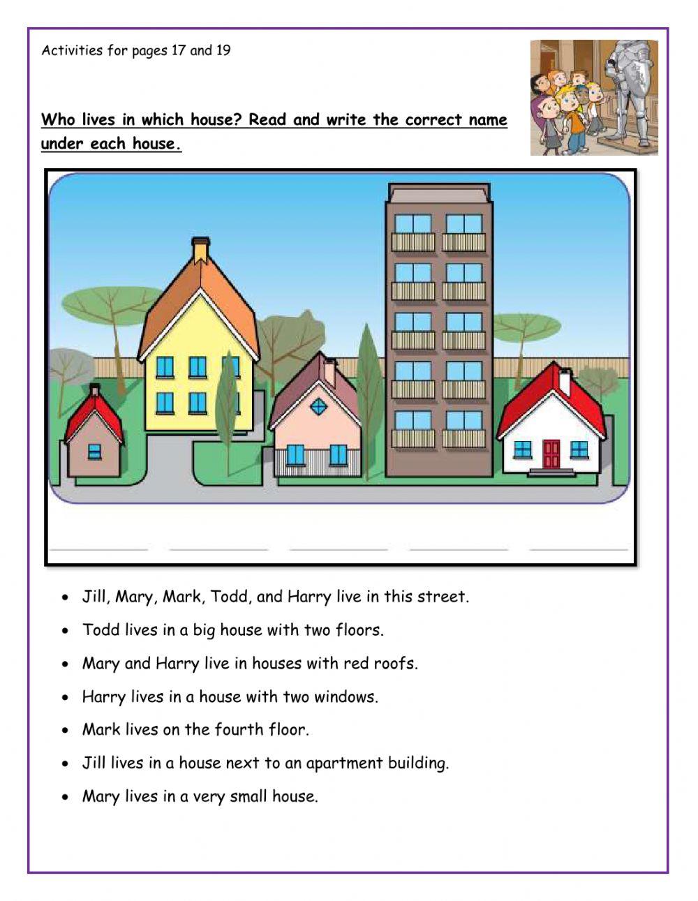 Activities for pages 17 and 19