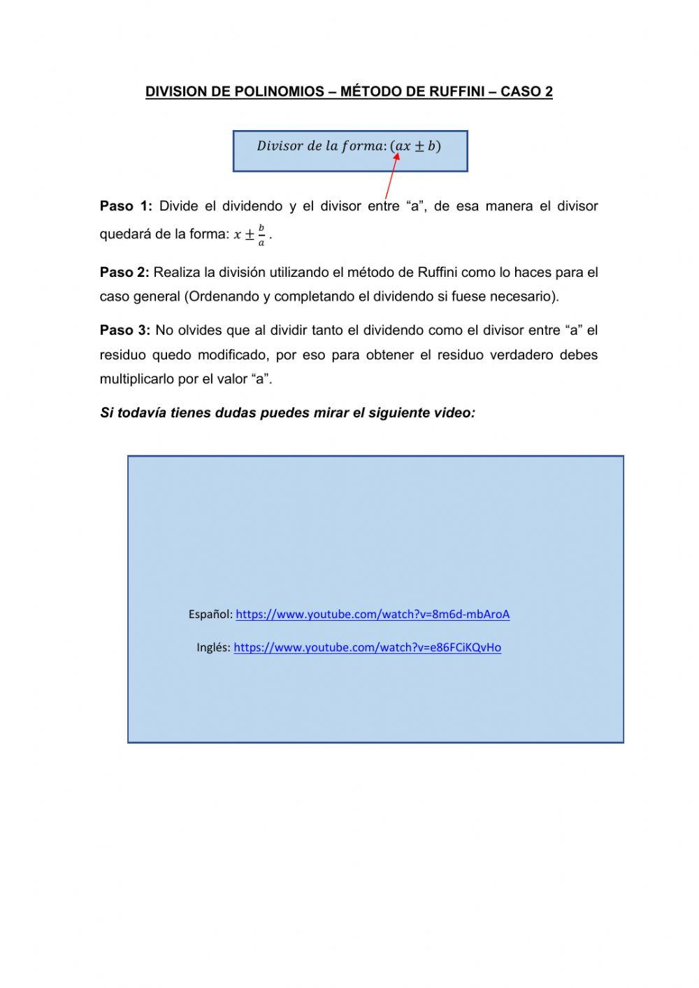 Ruffini Caso 2 Ruffini Caso 2