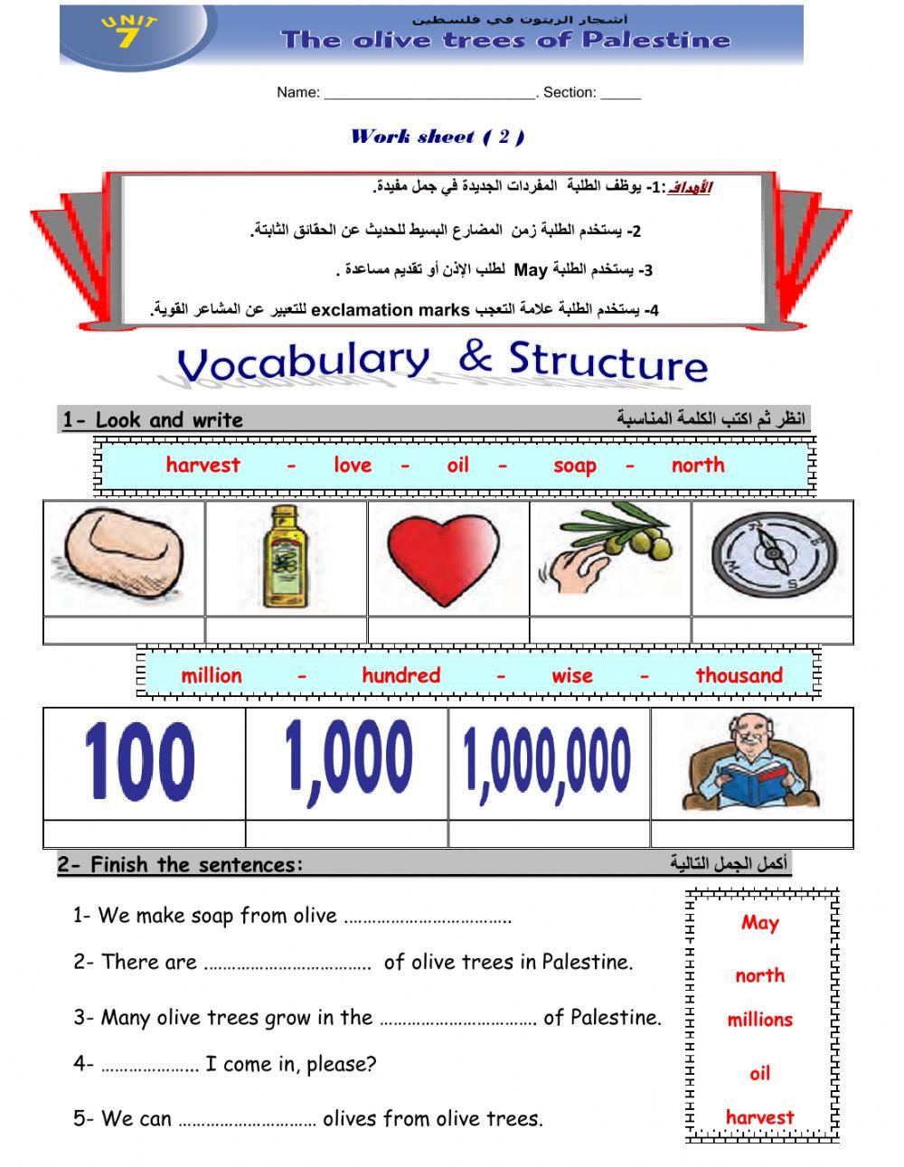 WorkSheet 2 Unit  7  T1 G6