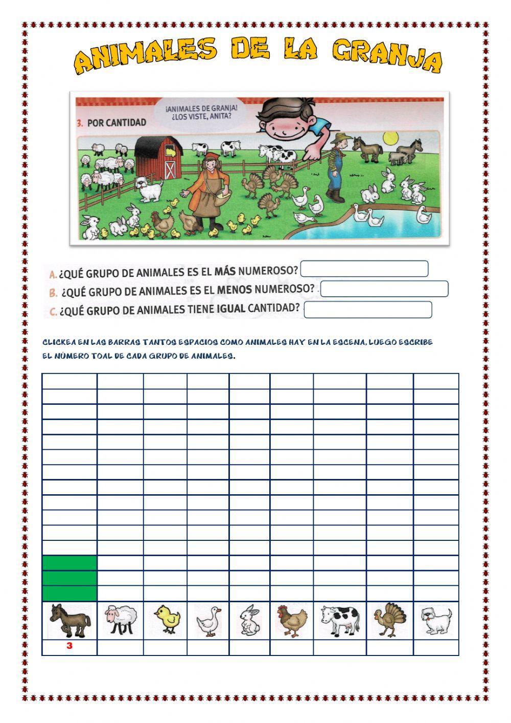 Animales de la Granja:Conteo