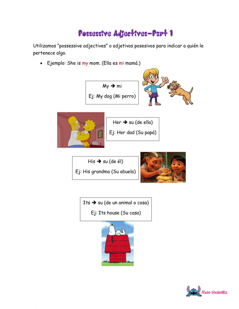 Possessive adjectives